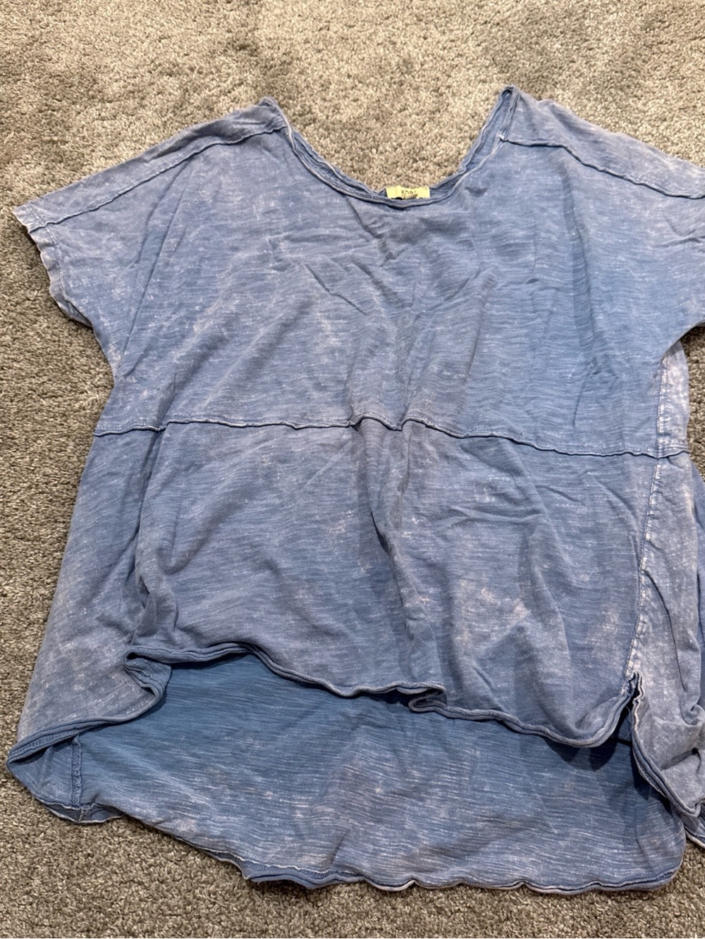 Kori Washed Light Blue Short Sleeve Top